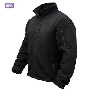 Men's Fleece Jacket Full Zip Lightweight Tactical Outdoor Hiking Coat